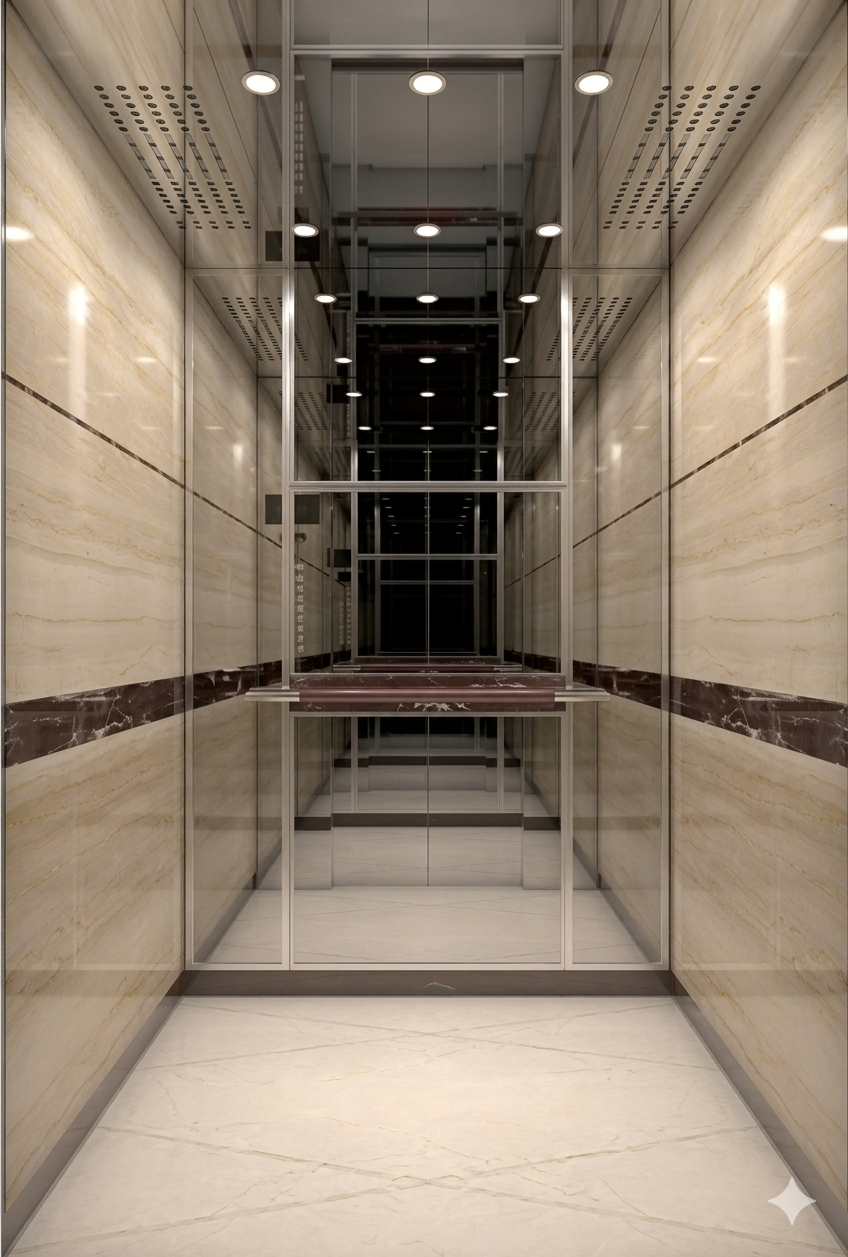 Black Titanium Mirror Cabin